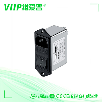 C14ヒューズとの男性のソケットrFI EMIの抑制フィルター110VAC 250VAC